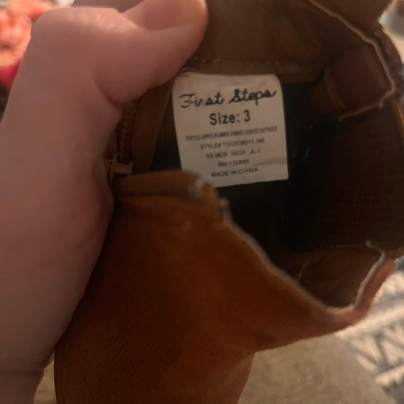 Stylish Orange Suede Ankle Boots - Picture 3 of 4